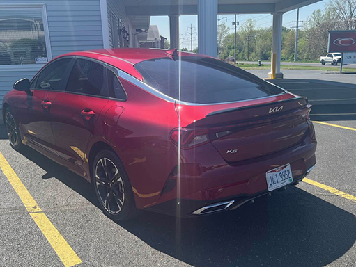 red car after